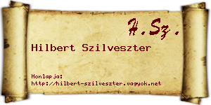 Hilbert Szilveszter névjegykártya